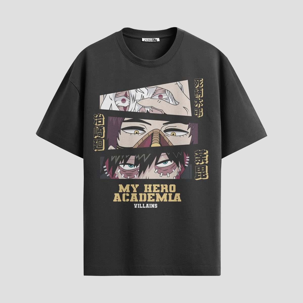 Playera urbana de anime y gaming ExtraLife MX, corte Classic Premium unisex ligero y transpirable en color Deep Black y Pure White, ropa de uso diario para gym y casual.