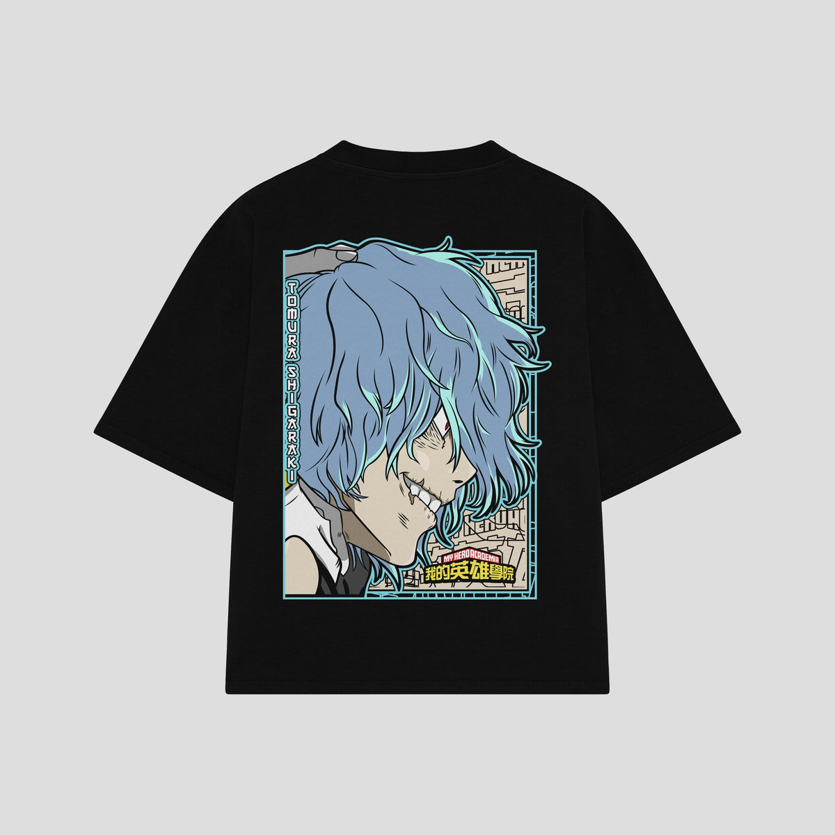 Playera streetwear premium de anime y gaming ExtraLife MX, corte oversized drop shoulder ligero y fresco en color Deep Black y Off-White, moda urbana mexicana de culto.