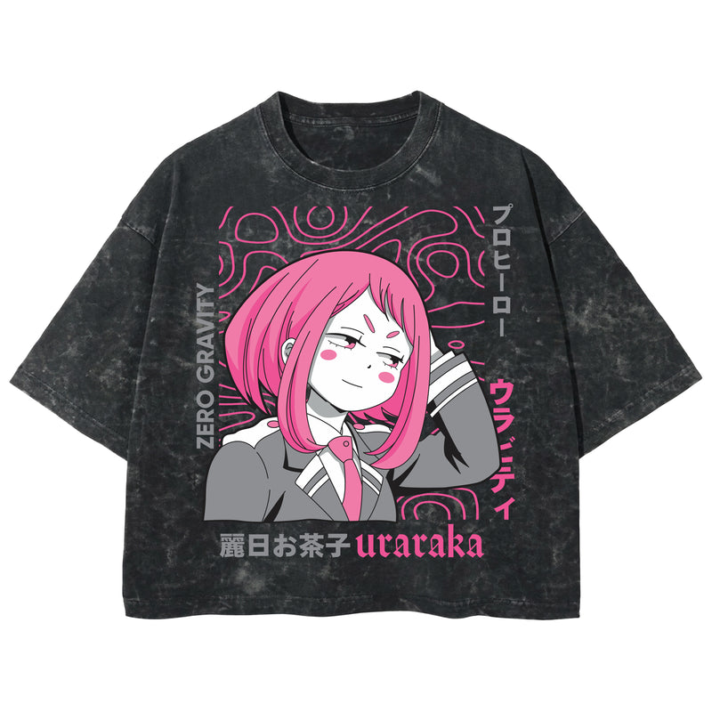 Playera streetwear premium de anime y gaming ExtraLife MX, corte boxy deluxe mineral wash heavyweight en color Acid Wash, moda urbana mexicana de culto.