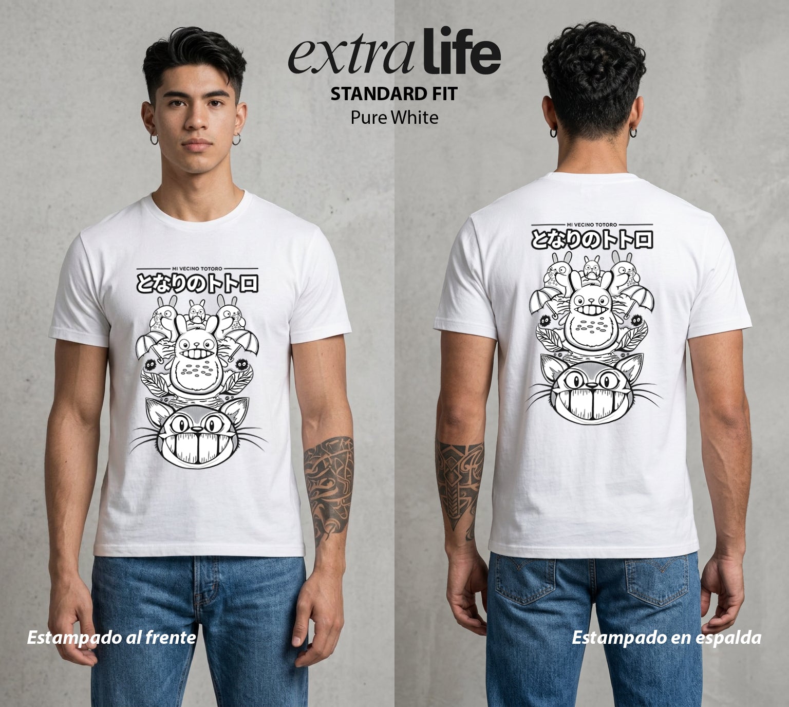 El Estudio del Viento | El Espiritu Amistoso #02596 - Playera Standard Fit | Pure White - Foto en modelo