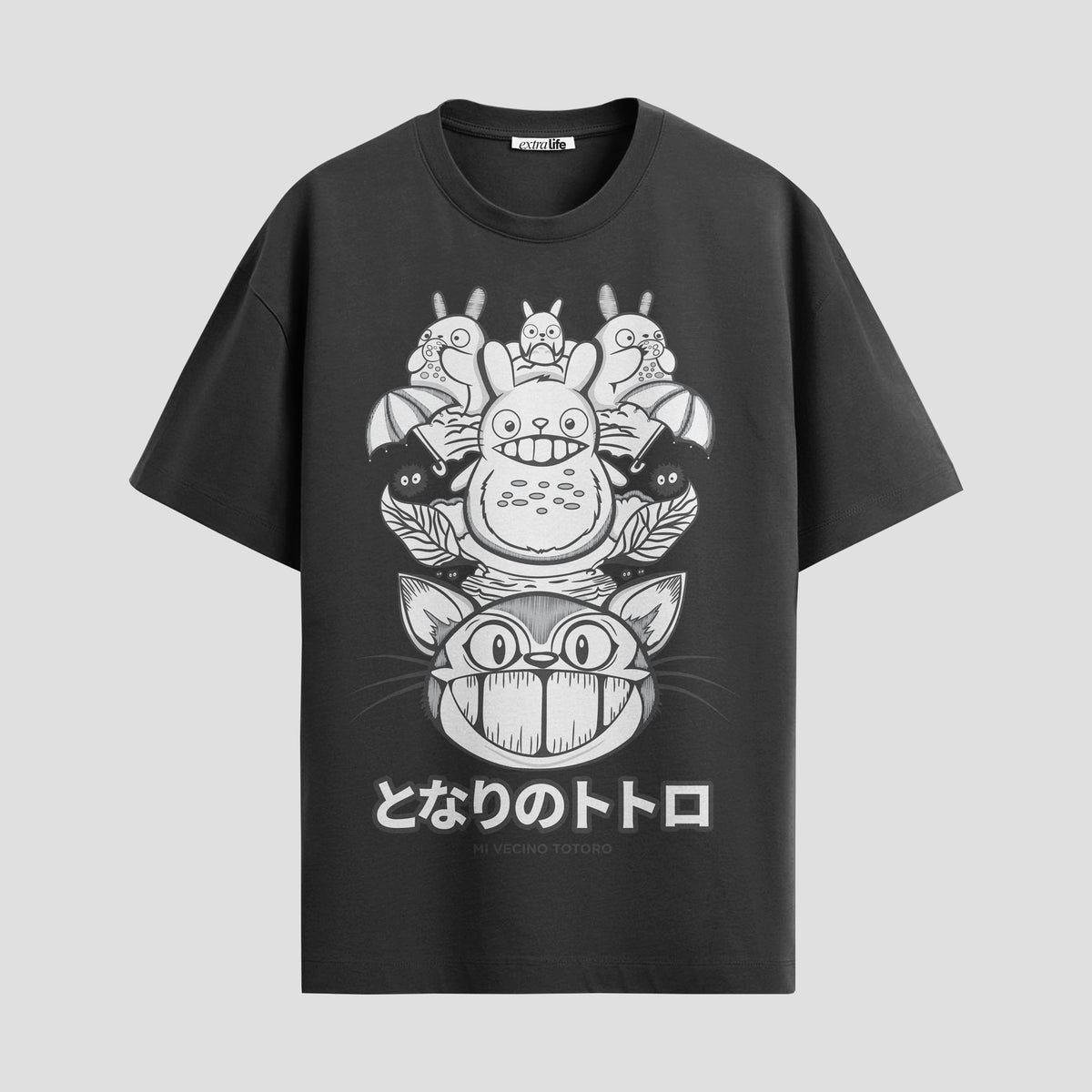 Playera urbana de anime y gaming ExtraLife MX, corte Classic Premium unisex ligero y transpirable en color Deep Black y Pure White, ropa de uso diario para gym y casual.