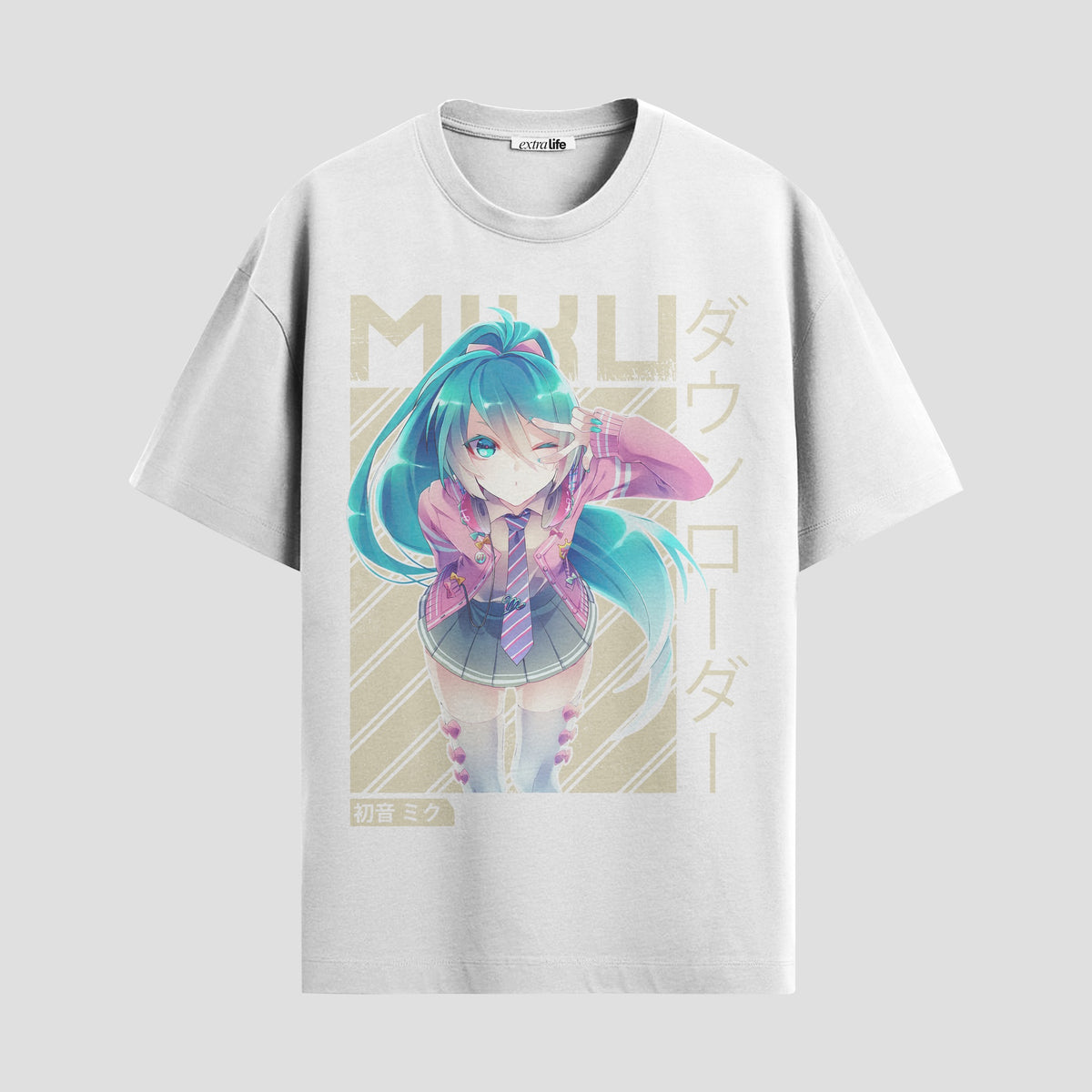 Playera urbana de anime y gaming ExtraLife MX, corte Classic Premium unisex ligero y transpirable en color Deep Black y Pure White, ropa de uso diario para gym y casual.
