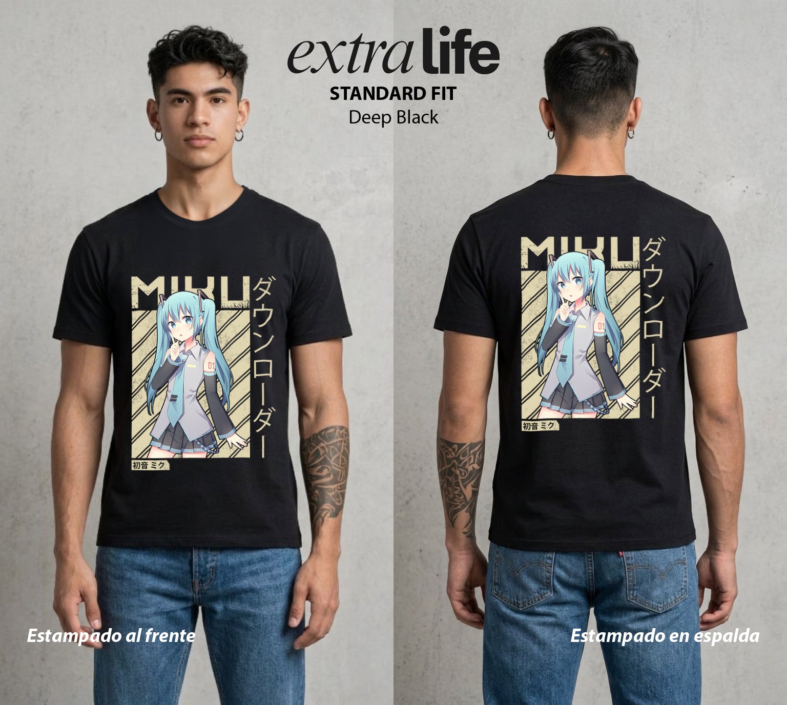 La Voz Vocaloid | La Voz Digital #02602 - Playera Standard Fit | Deep Black - Foto en modelo