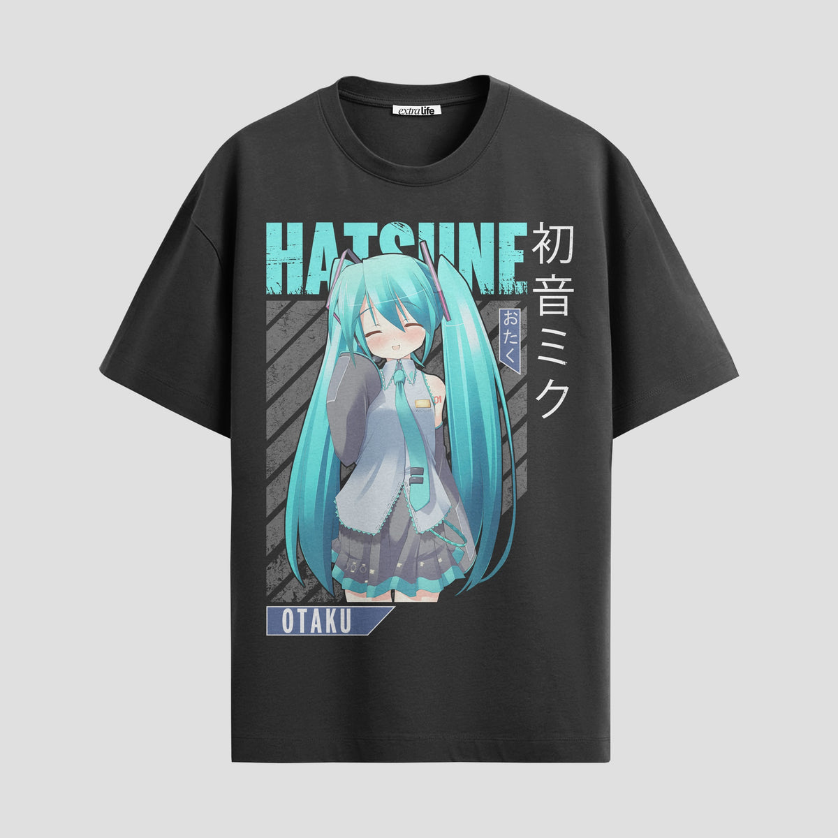 Playera urbana de anime y gaming ExtraLife MX, corte Classic Premium unisex ligero y transpirable en color Deep Black y Pure White, ropa de uso diario para gym y casual.