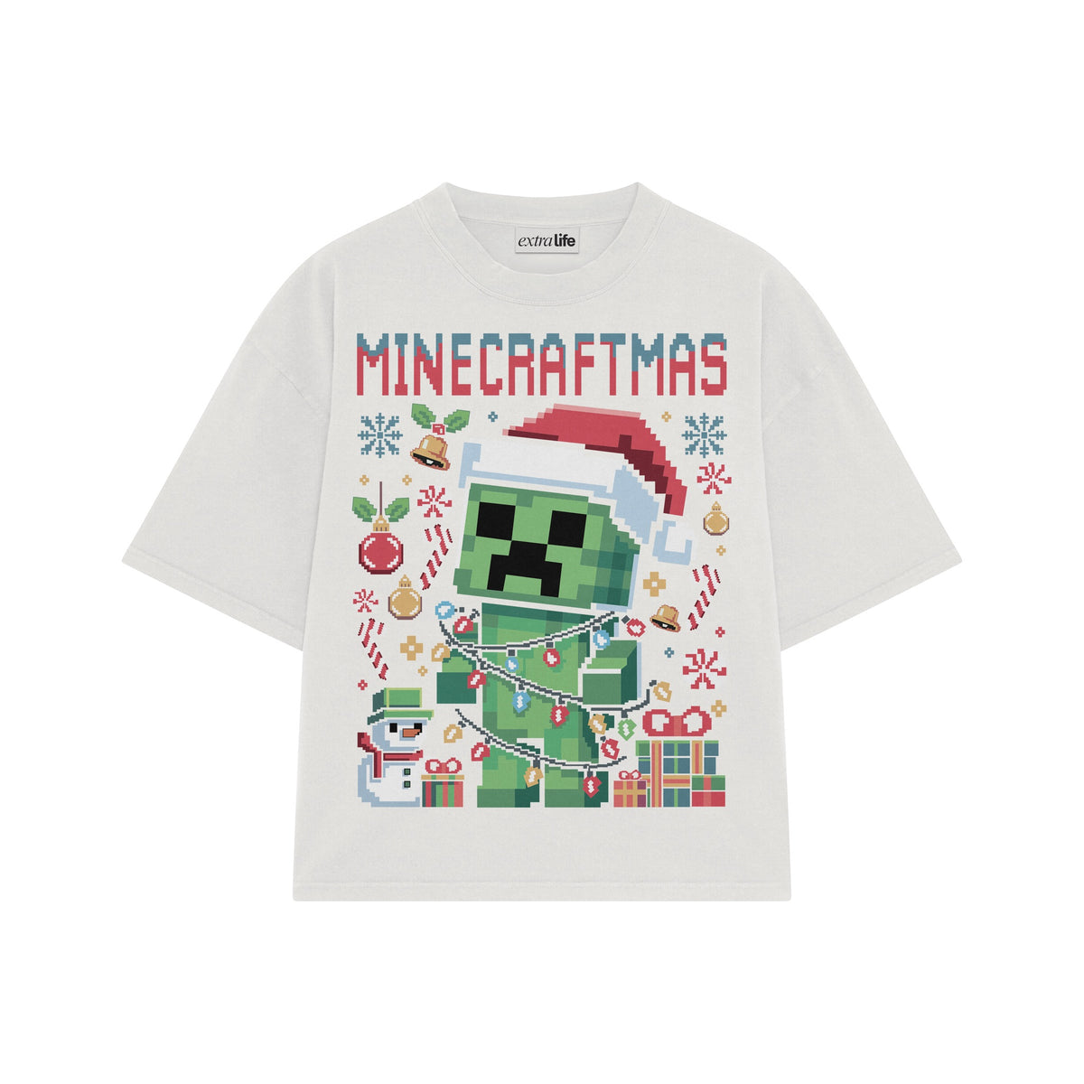 Playera streetwear premium de anime y gaming ExtraLife MX, corte oversized drop shoulder ligero y fresco en color Deep Black y Off-White, moda urbana mexicana de culto.