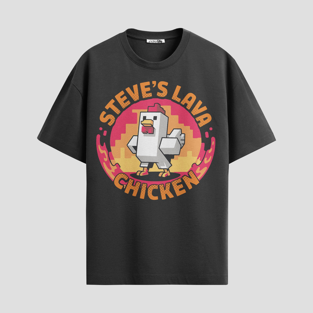 Playera urbana de anime y gaming ExtraLife MX, corte Classic Premium unisex ligero y transpirable en color Deep Black y Pure White, ropa de uso diario para gym y casual.