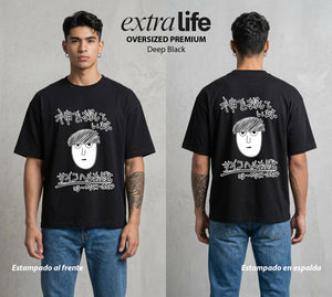 El Psiconico Reprimido | El Rey del Ataque #02613 - Playera Oversized Premium | Deep Black - Foto en modelo