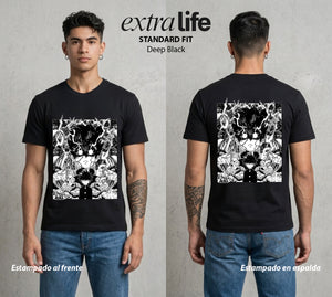 El Psiconico Reprimido | El Rey del Fondo de la Cancha #02615 - Playera Standard Fit | Deep Black - Foto en modelo