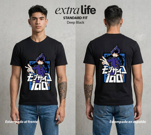 El Psiconico Reprimido | El Cien Por Ciento del Poder #02617 - Playera Standard Fit | Deep Black - Foto en modelo