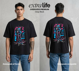 El Psiconico Reprimido | El Psiconico del Bien #02618 - Playera Oversized Premium | Deep Black - Foto en modelo