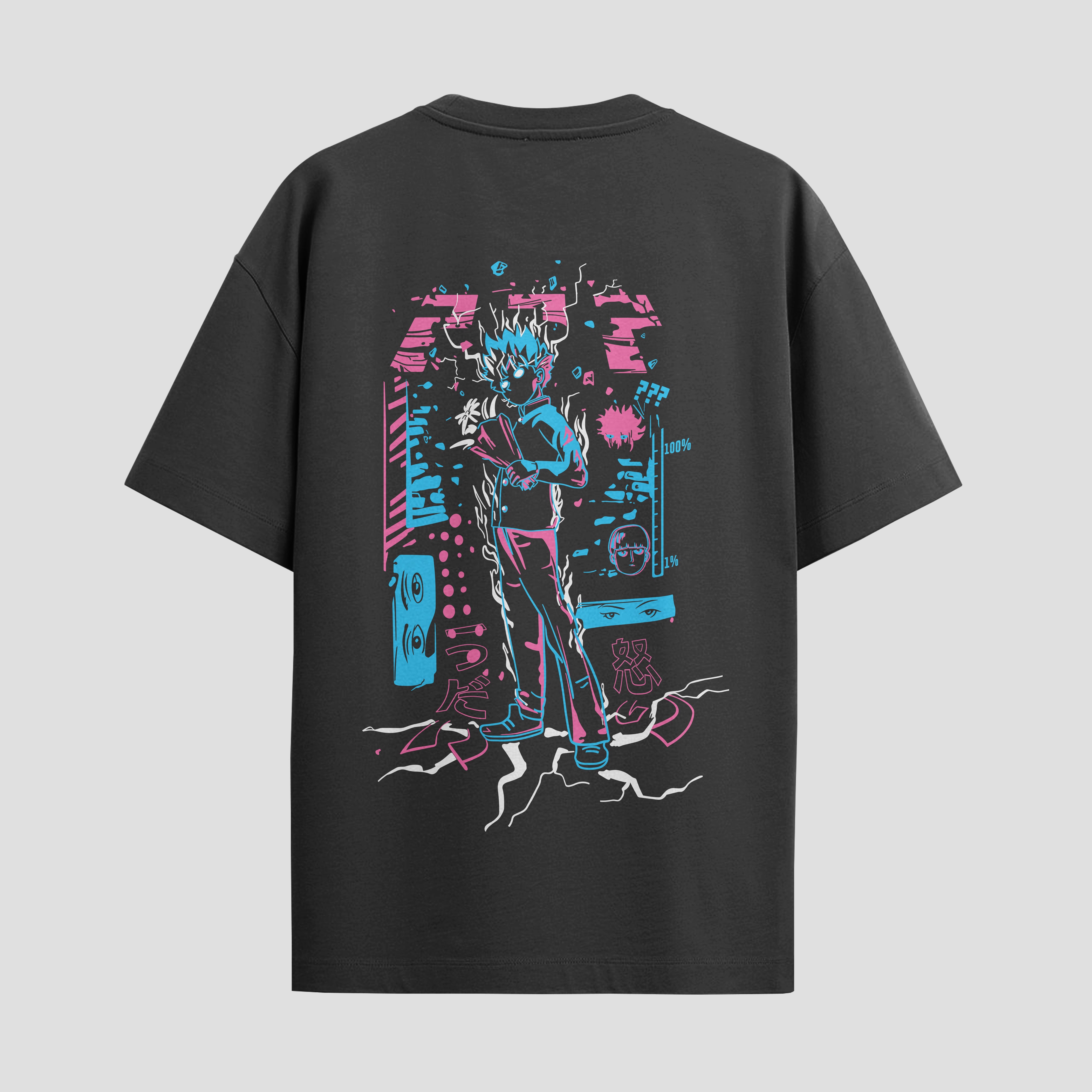 Playera urbana de anime y gaming ExtraLife MX, corte Standard Fit unisex ligero y transpirable en color Deep Black y Pure White, ropa de uso diario para gym y casual.