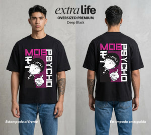 El Psiconico Reprimido | El Psiquico al Cien #02619 - Playera Oversized Premium | Deep Black - Foto en modelo