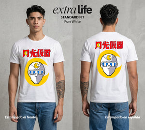 El Heroe de la Luna | El Heroe de la Luna con Mascara #02623 - Playera Standard Fit | Pure White - Foto en modelo