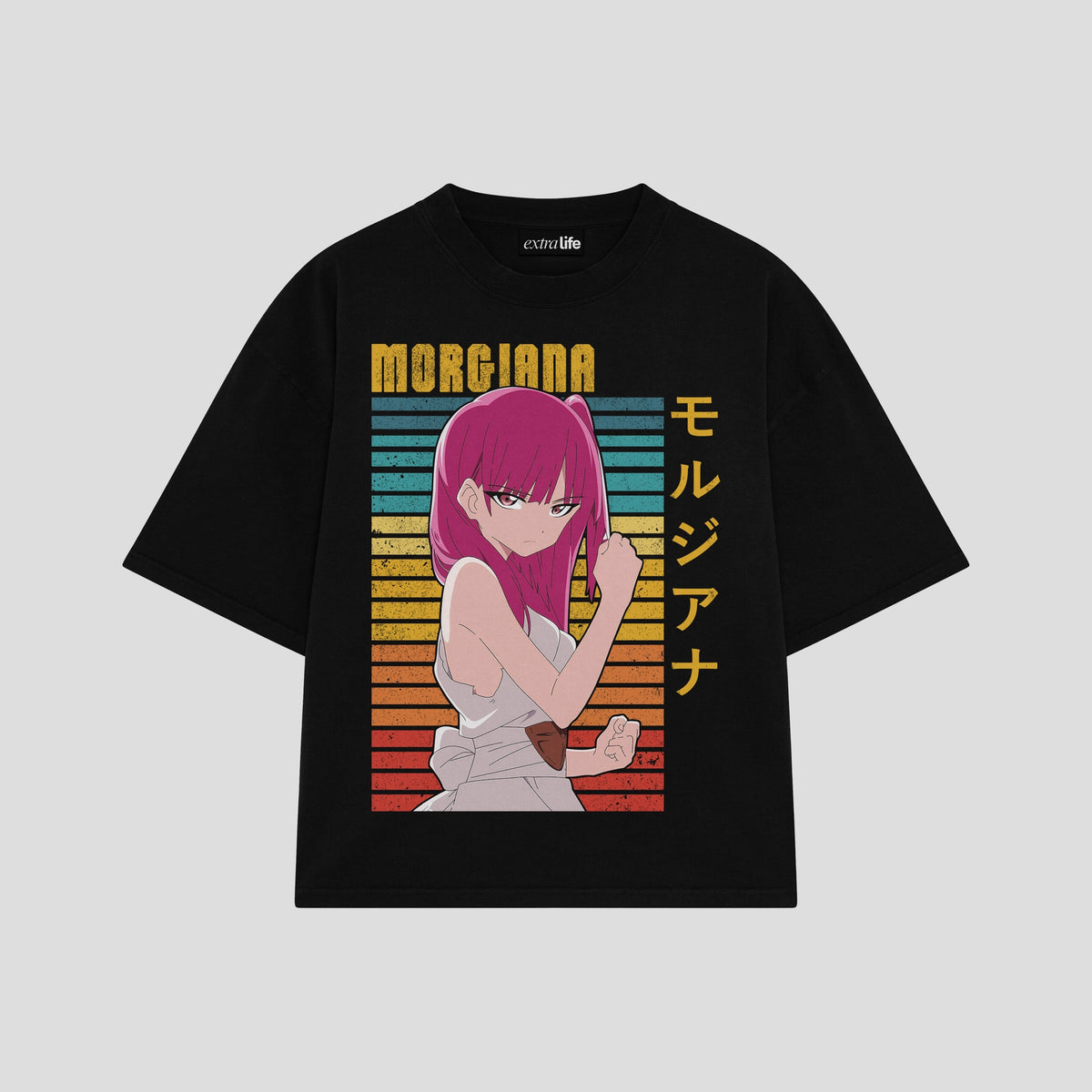 Playera streetwear premium de anime y gaming ExtraLife MX, corte oversized drop shoulder ligero y fresco en color Deep Black y Off-White, moda urbana mexicana de culto.