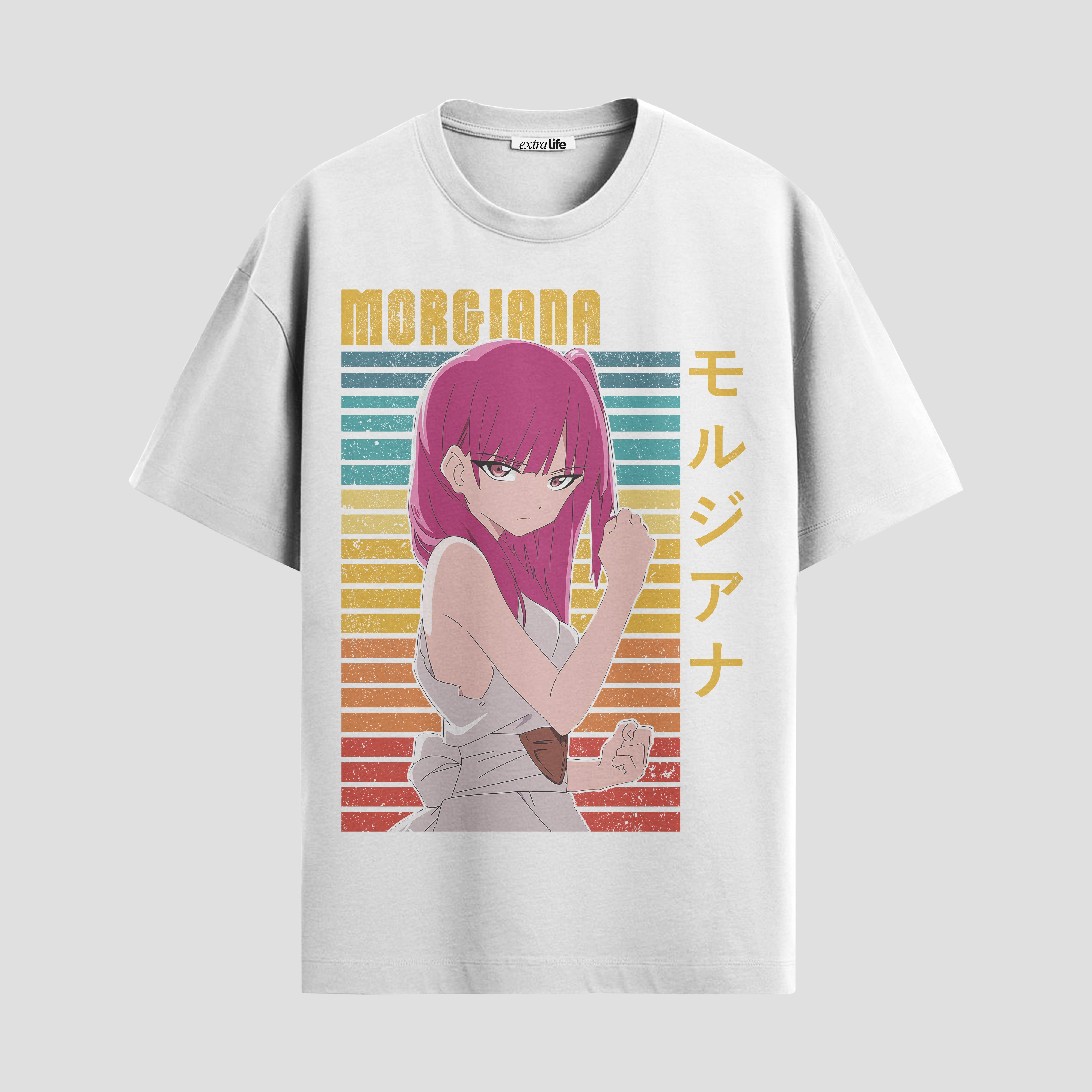 Playera urbana de anime y gaming ExtraLife MX, corte Standard Fit unisex ligero y transpirable en color Deep Black y Pure White, ropa de uso diario para gym y casual.