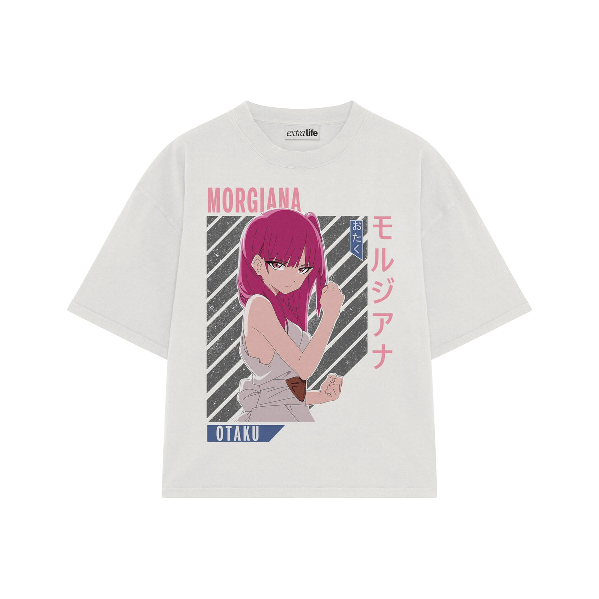 Playera streetwear premium de anime y gaming ExtraLife MX, corte oversized drop shoulder ligero y fresco en color Deep Black y Off-White, moda urbana mexicana de culto.