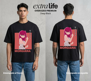 Las Mil y Una Batallas | Las Cadenas Rotas #02628 - Playera Oversized Premium | Deep Black - Foto en modelo