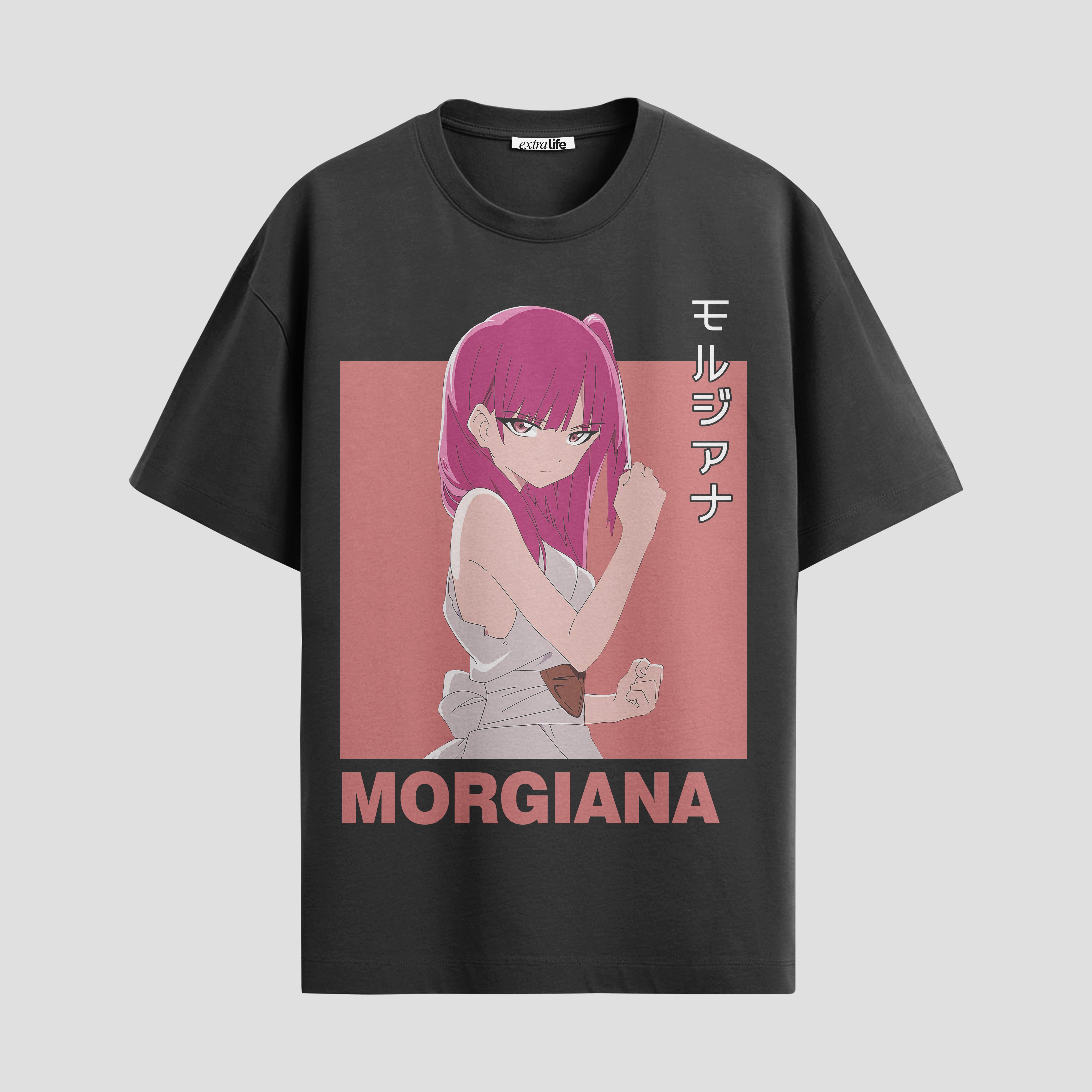 Playera urbana de anime y gaming ExtraLife MX, corte Standard Fit unisex ligero y transpirable en color Deep Black y Pure White, ropa de uso diario para gym y casual.