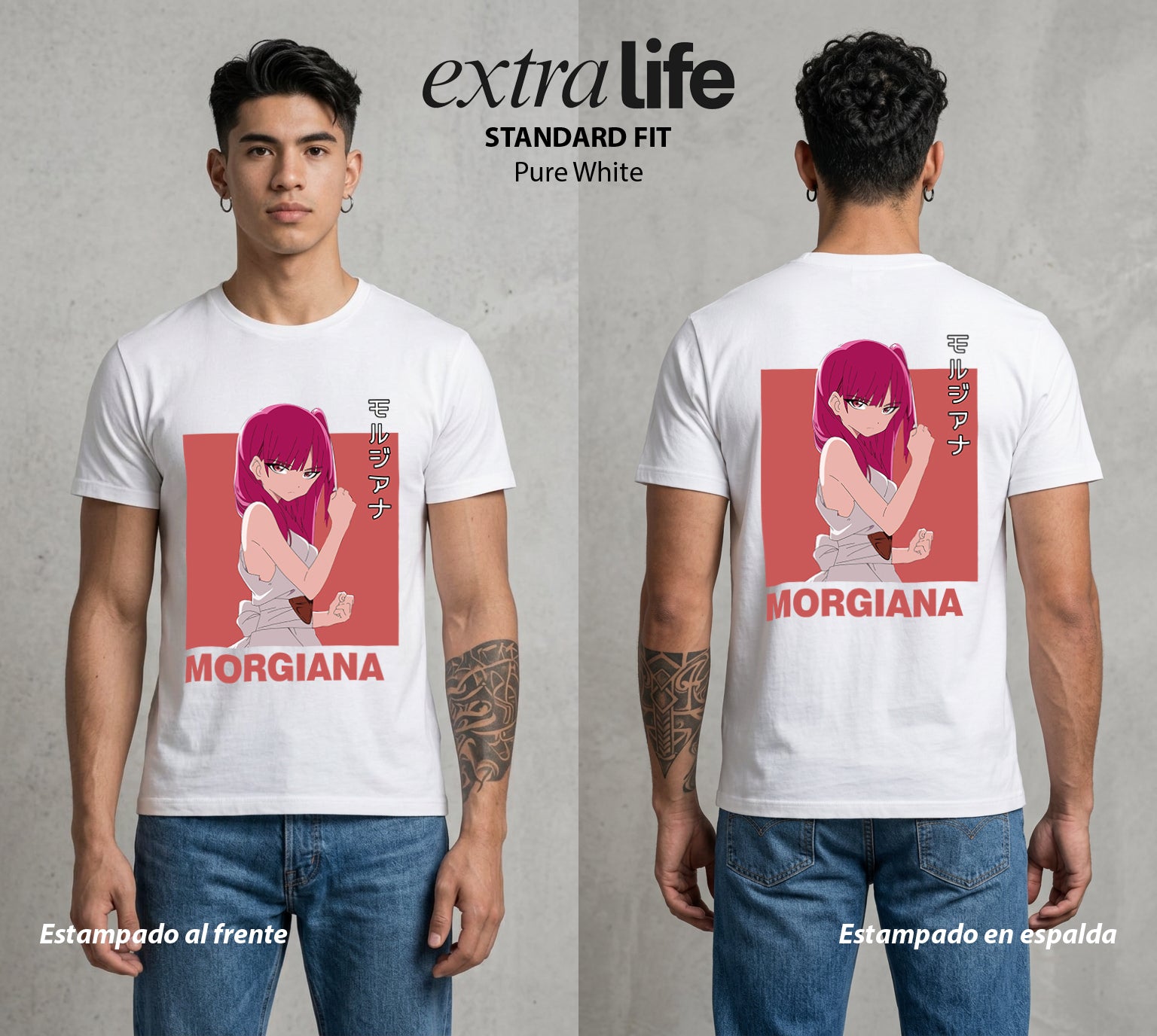 Las Mil y Una Batallas | Las Cadenas Rotas #02628 - Playera Standard Fit | Pure White - Foto en modelo