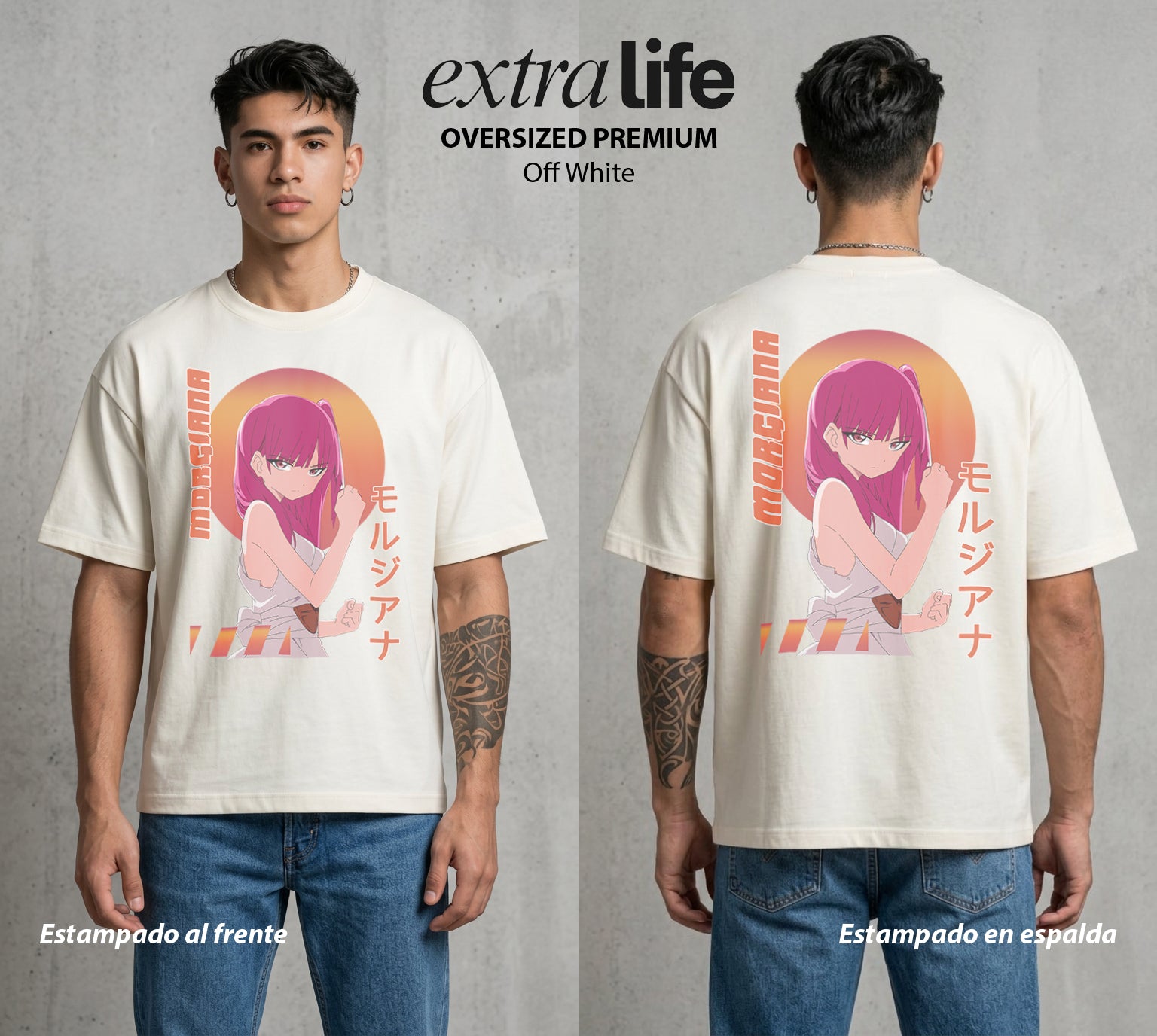 Las Mil y Una Batallas | La Bailarina del Bien #02629 - Playera Oversized Premium | Off White - Foto en modelo