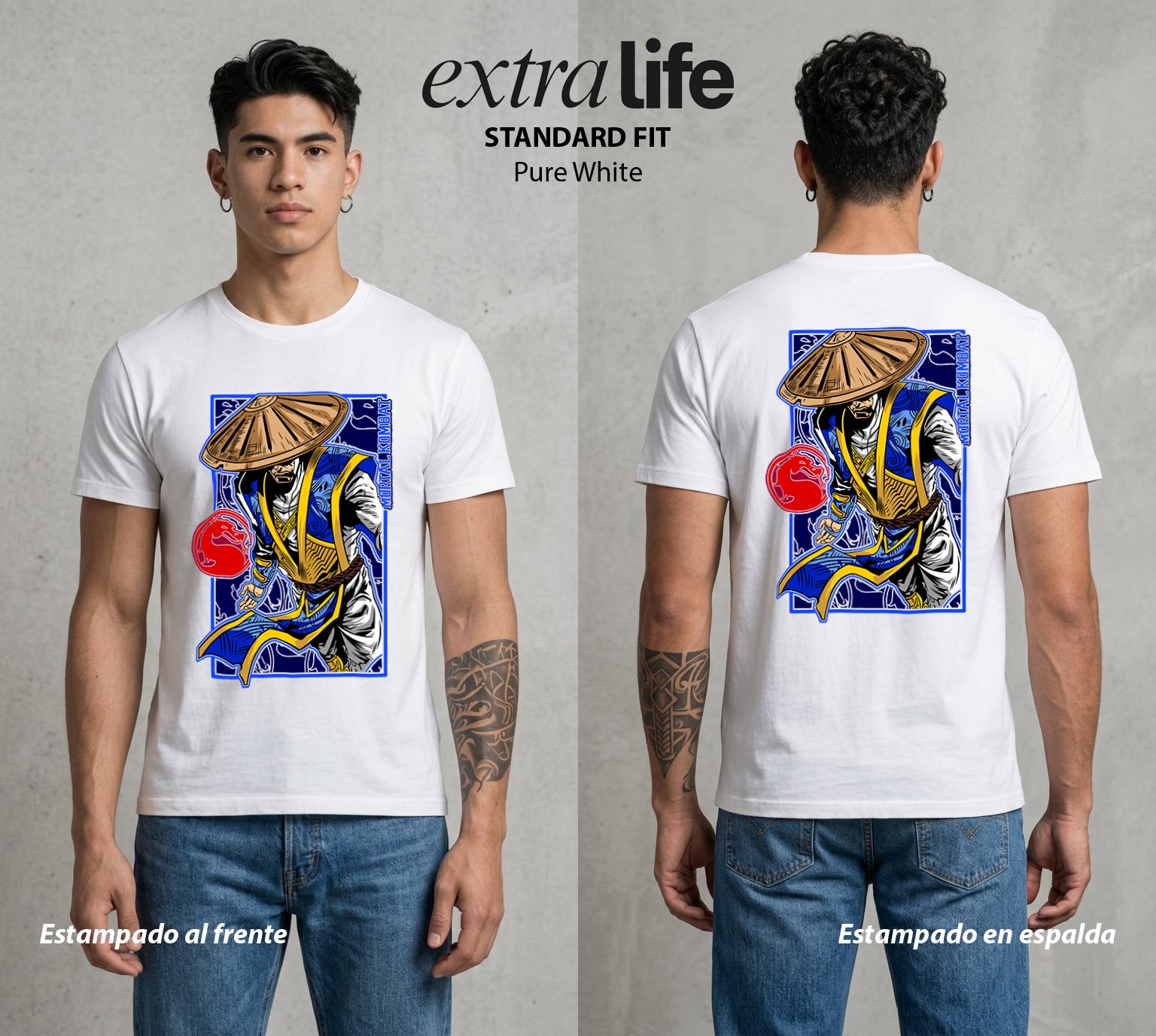 El Torneo Mortal | El Rayo del Torneo #02634 - Playera Standard Fit | Pure White - Foto en modelo