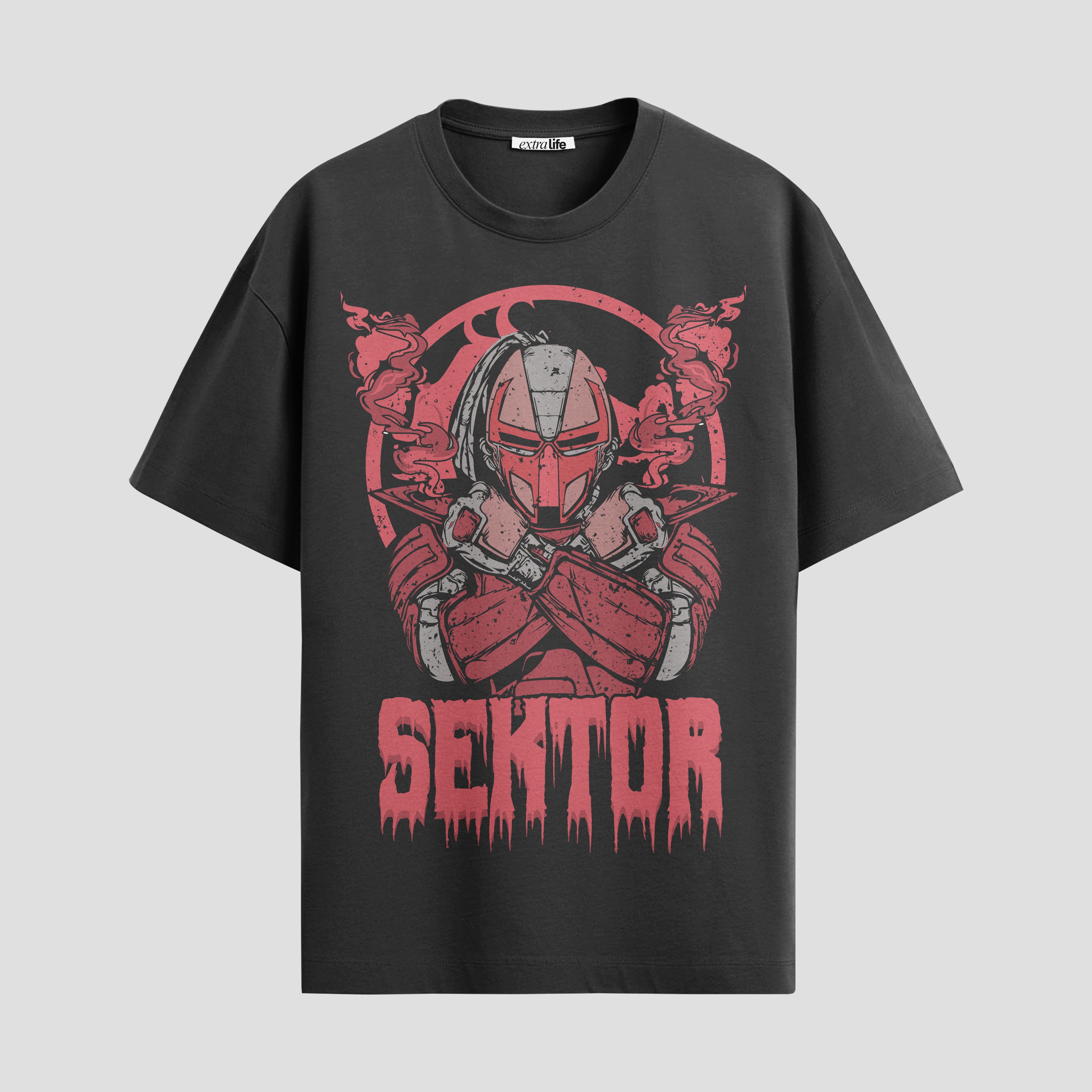 Playera urbana de anime y gaming ExtraLife MX, corte Standard Fit unisex ligero y transpirable en color Deep Black y Pure White, ropa de uso diario para gym y casual.