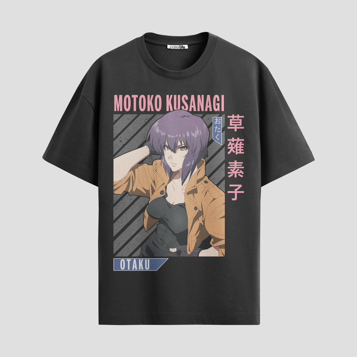 Playera urbana de anime y gaming ExtraLife MX, corte Classic Premium unisex ligero y transpirable en color Deep Black y Pure White, ropa de uso diario para gym y casual.