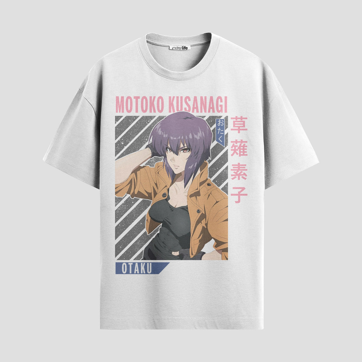 Playera urbana de anime y gaming ExtraLife MX, corte Classic Premium unisex ligero y transpirable en color Deep Black y Pure White, ropa de uso diario para gym y casual.