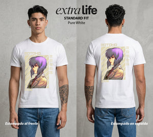 La Conciencia Digital | El Cerebro del Cyborg #02639 - Playera Standard Fit | Pure White - Foto en modelo