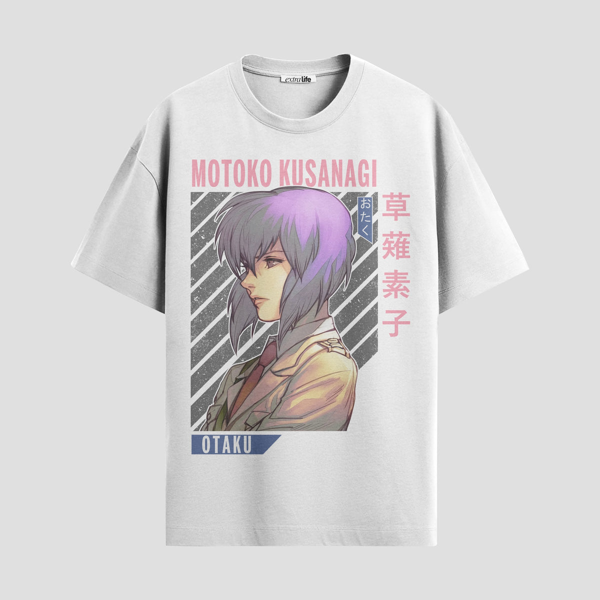 Playera urbana de anime y gaming ExtraLife MX, corte Classic Premium unisex ligero y transpirable en color Deep Black y Pure White, ropa de uso diario para gym y casual.