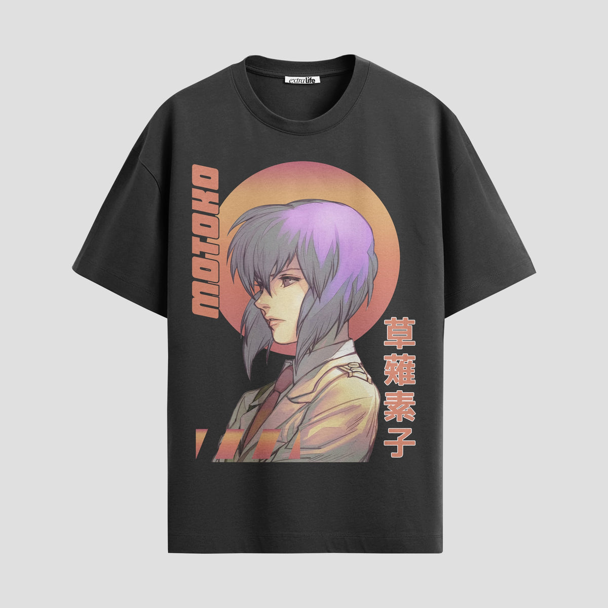 Playera urbana de anime y gaming ExtraLife MX, corte Classic Premium unisex ligero y transpirable en color Deep Black y Pure White, ropa de uso diario para gym y casual.