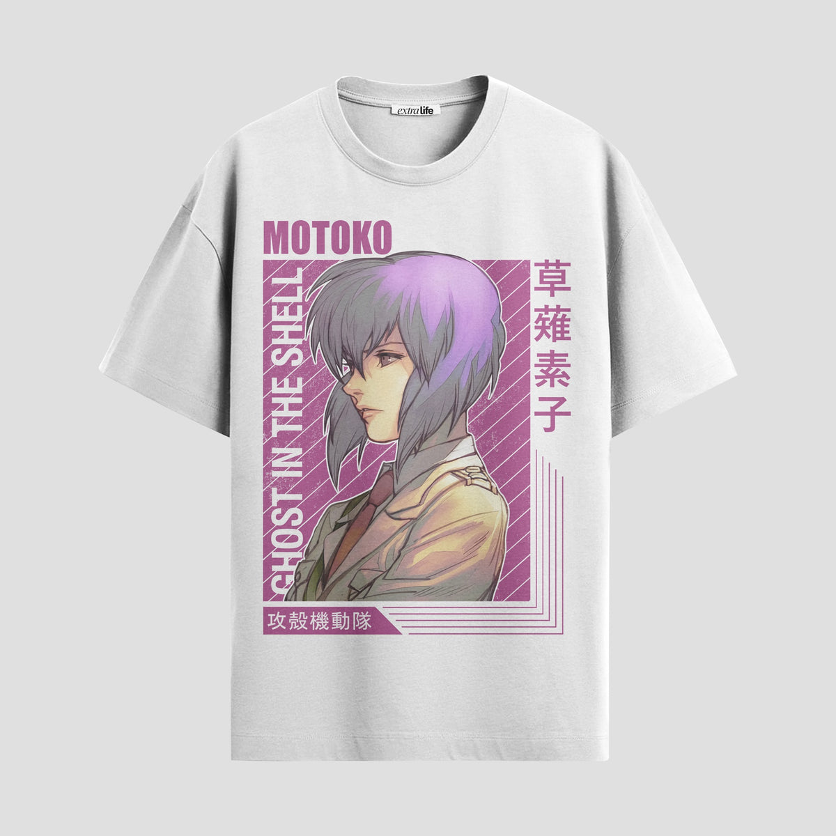 Playera urbana de anime y gaming ExtraLife MX, corte Classic Premium unisex ligero y transpirable en color Deep Black y Pure White, ropa de uso diario para gym y casual.