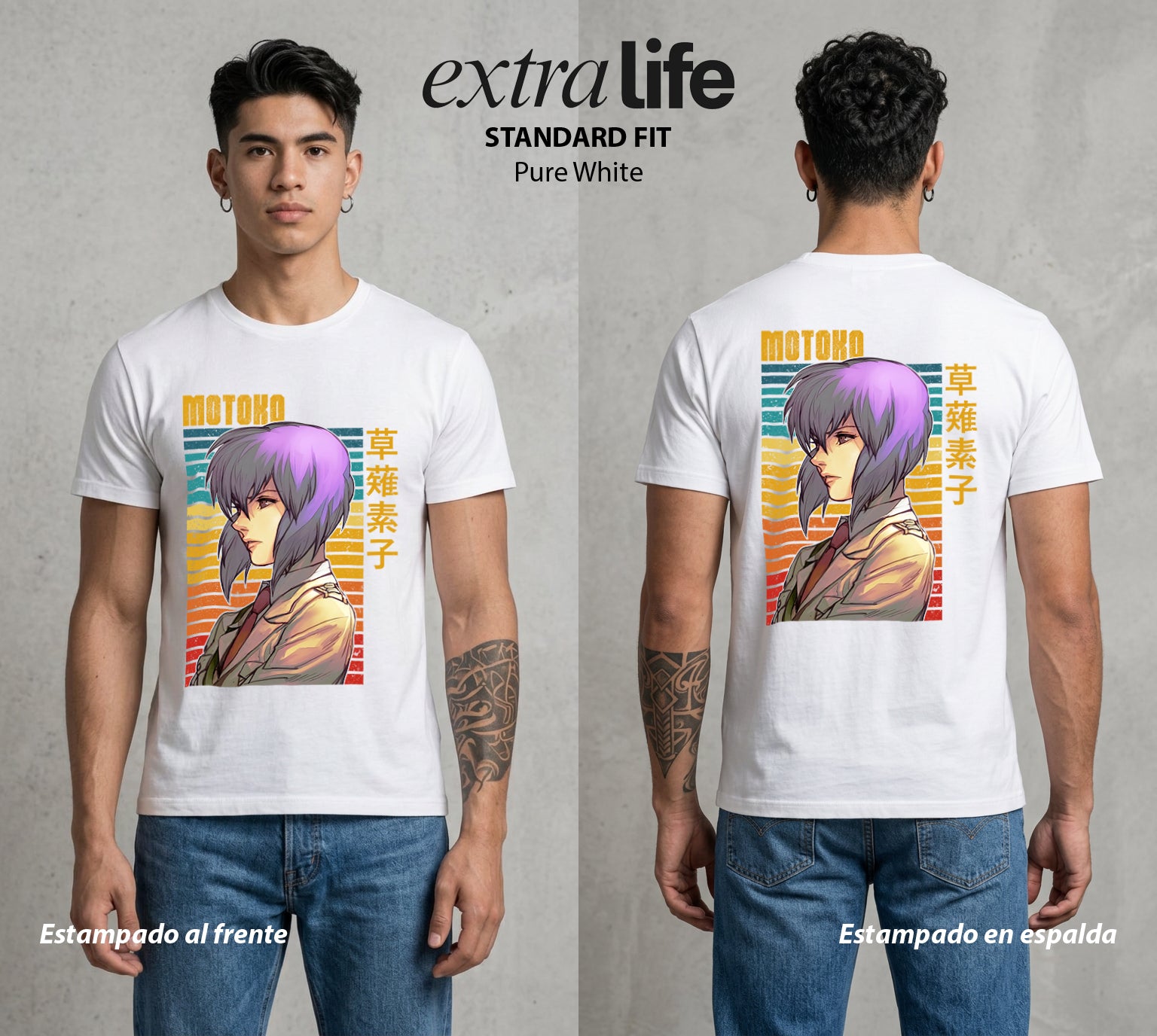 La Conciencia Digital | El Cerebro del Cyborg #02647 - Playera Standard Fit | Pure White - Foto en modelo