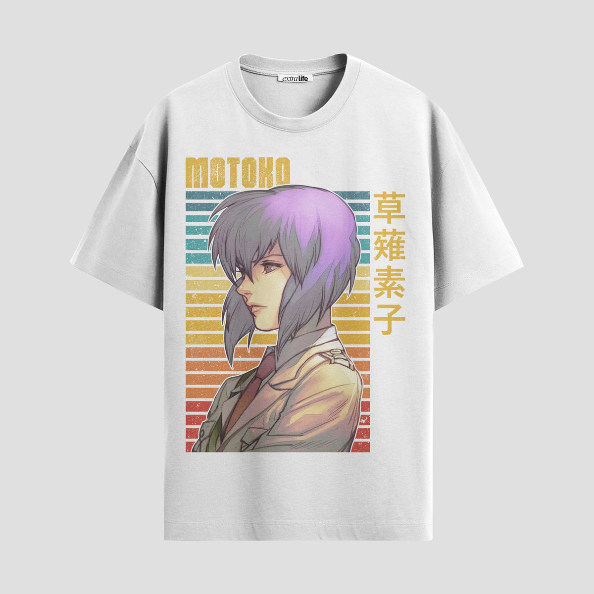 Playera urbana de anime y gaming ExtraLife MX, corte Classic Premium unisex ligero y transpirable en color Deep Black y Pure White, ropa de uso diario para gym y casual.