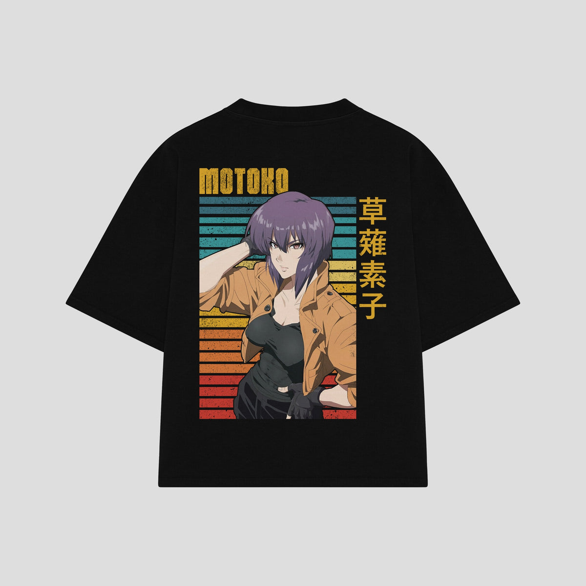 Playera streetwear premium de anime y gaming ExtraLife MX, corte oversized drop shoulder ligero y fresco en color Deep Black y Off-White, moda urbana mexicana de culto.