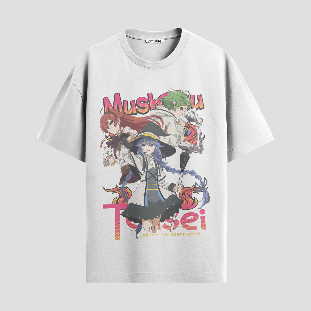 Playera urbana de anime y gaming ExtraLife MX, corte Classic Premium unisex ligero y transpirable en color Deep Black y Pure White, ropa de uso diario para gym y casual.