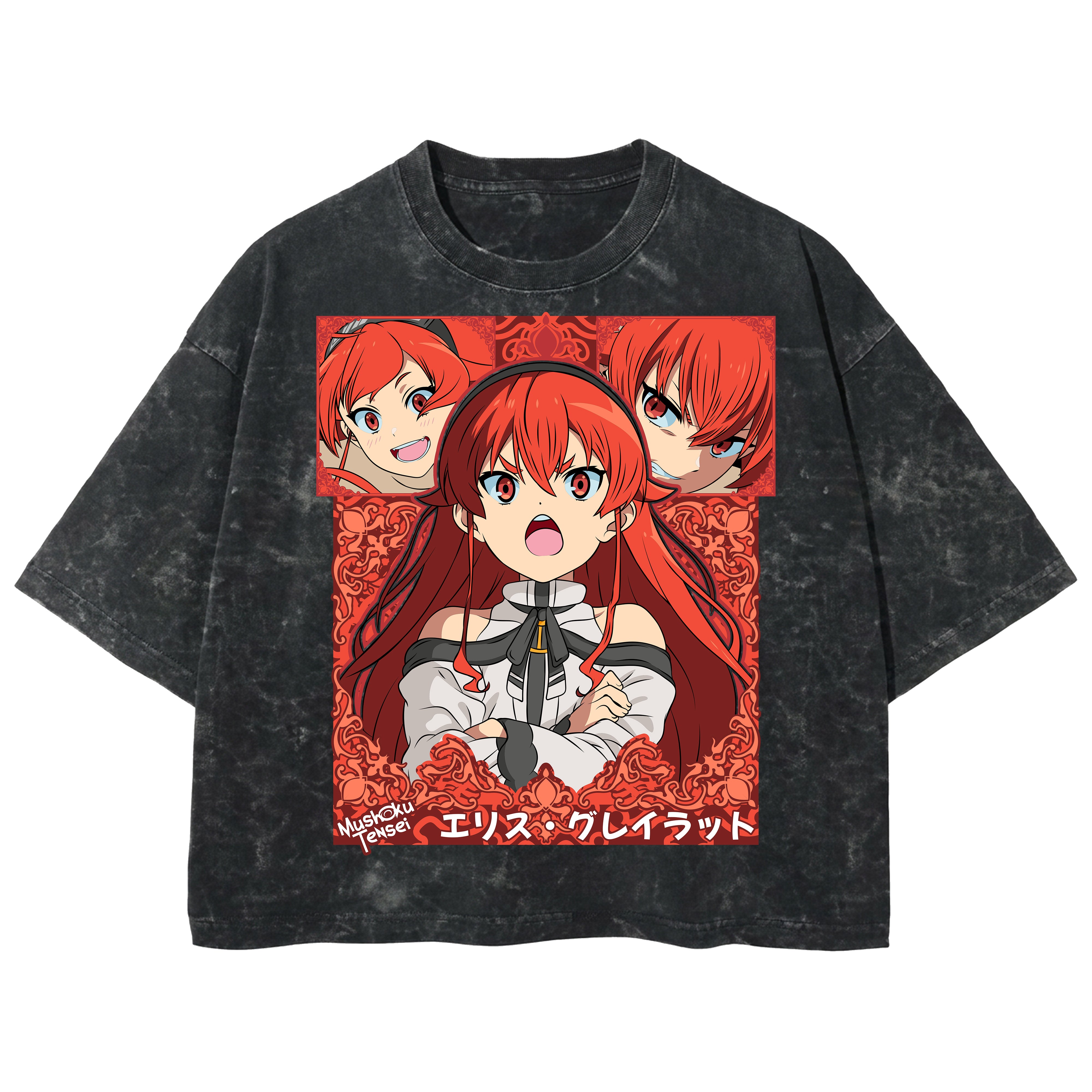 Playera streetwear premium de anime y gaming ExtraLife MX, corte boxy deluxe mineral wash heavyweight en color Acid Wash, moda urbana mexicana de culto.