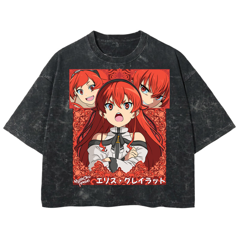 Playera streetwear premium de anime y gaming ExtraLife MX, corte boxy deluxe mineral wash heavyweight en color Acid Wash, moda urbana mexicana de culto.