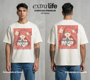 La Segunda Oportunidad | La Espada del Norte #02651 - Playera Oversized Premium | Off White - Foto en modelo