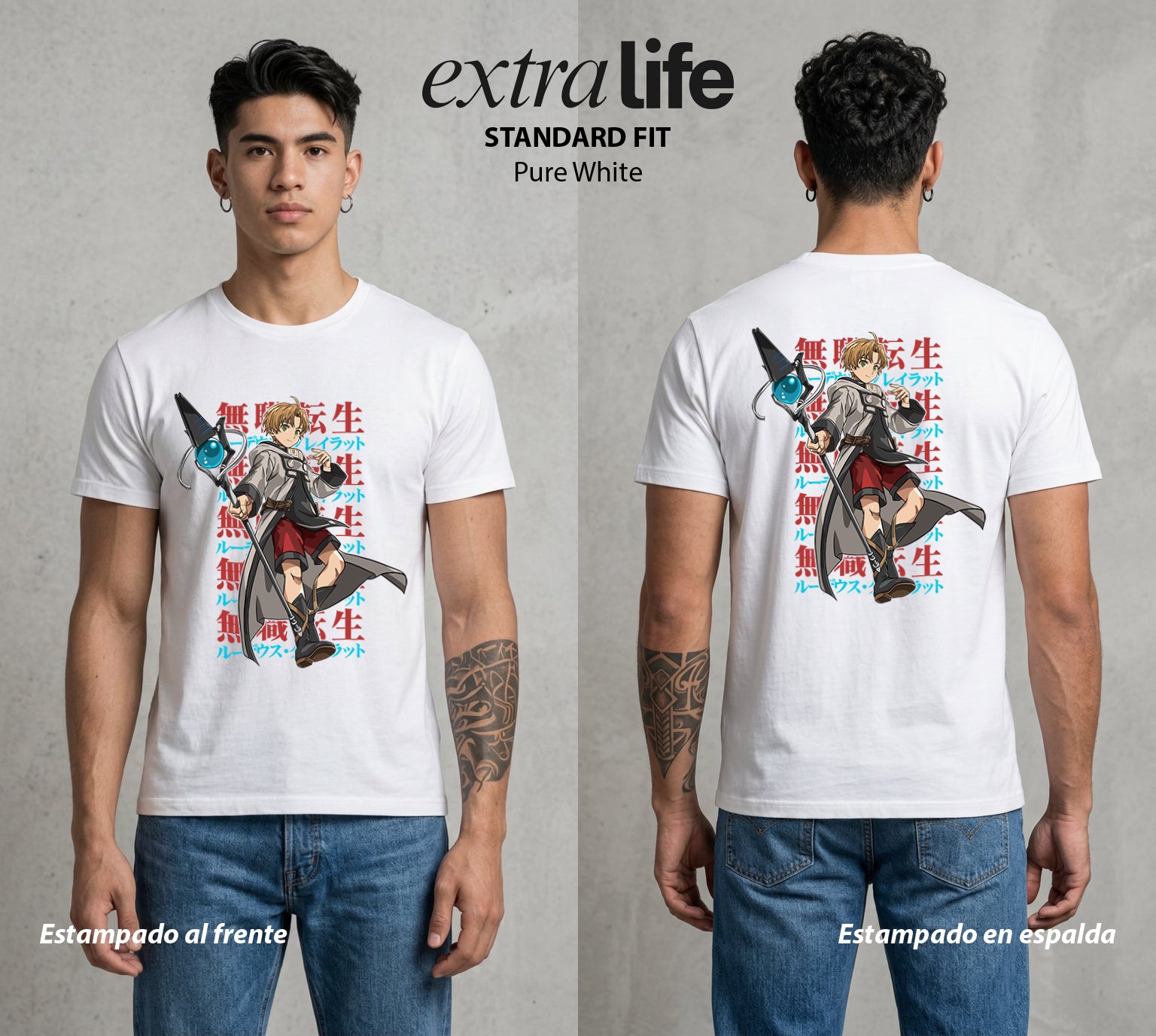 La Segunda Oportunidad | El Mago Renacido del Bien #02652 - Playera Standard Fit | Pure White - Foto en modelo