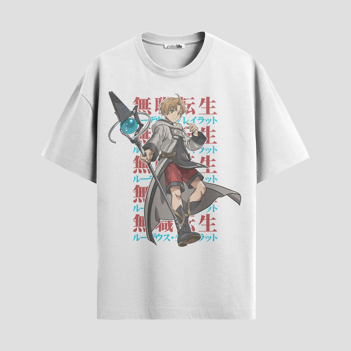 Playera urbana de anime y gaming ExtraLife MX, corte Classic Premium unisex ligero y transpirable en color Deep Black y Pure White, ropa de uso diario para gym y casual.