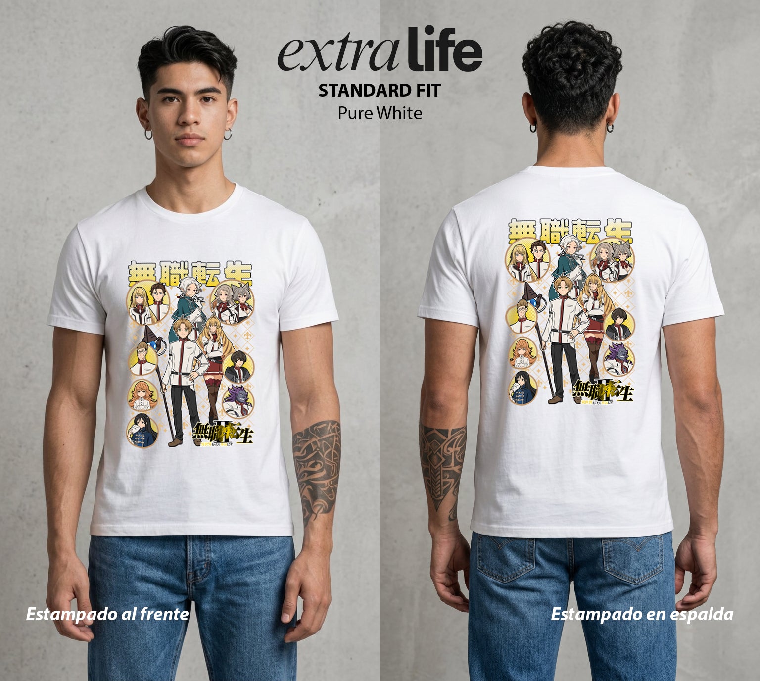 La Segunda Oportunidad | El Renacido del Bien #02653 - Playera Standard Fit | Pure White - Foto en modelo