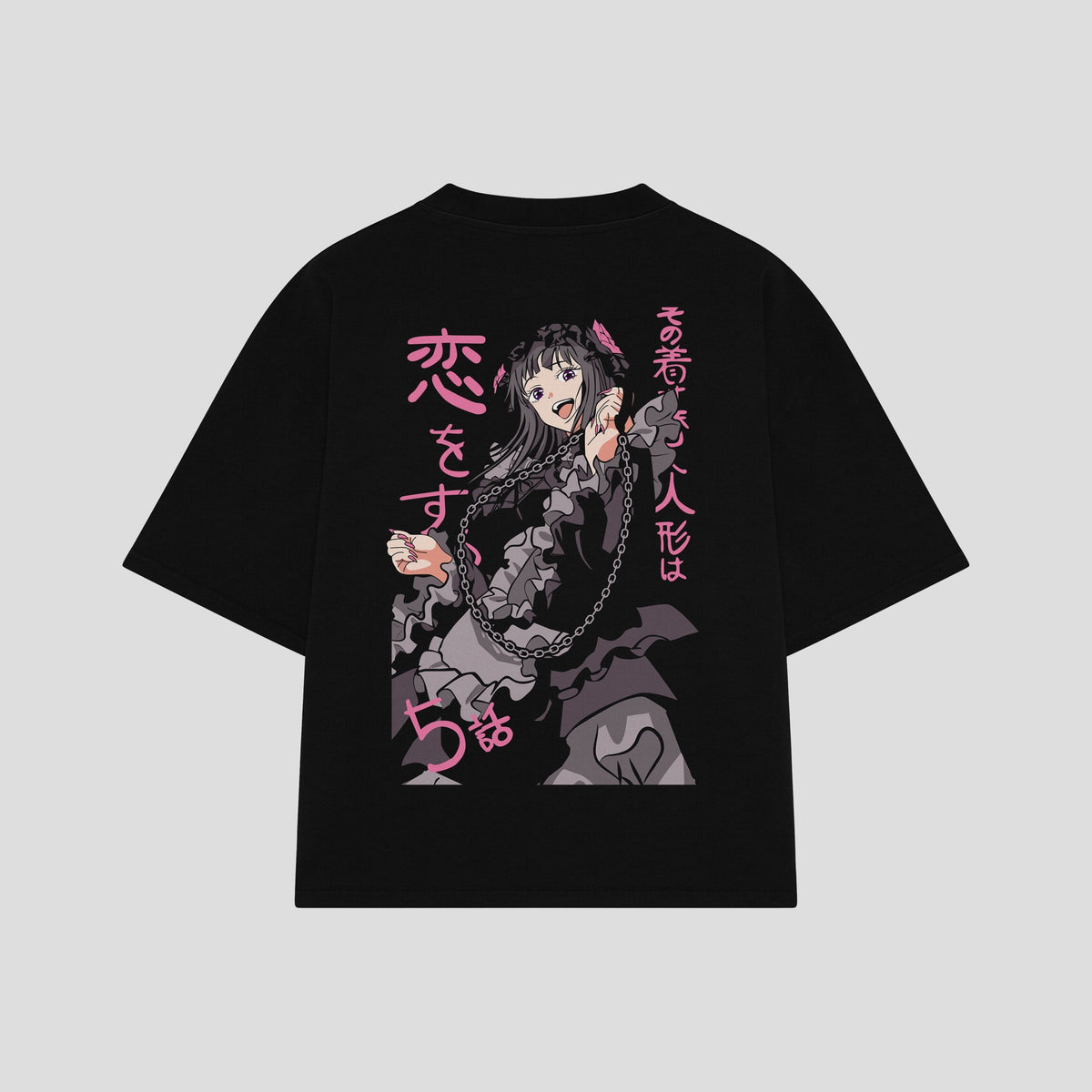 Playera streetwear premium de anime y gaming ExtraLife MX, corte oversized drop shoulder ligero y fresco en color Deep Black y Off-White, moda urbana mexicana de culto.