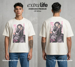 El Arte del Cosplay | El Amor del Cosplay #02655 - Playera Oversized Premium | Off White - Foto en modelo