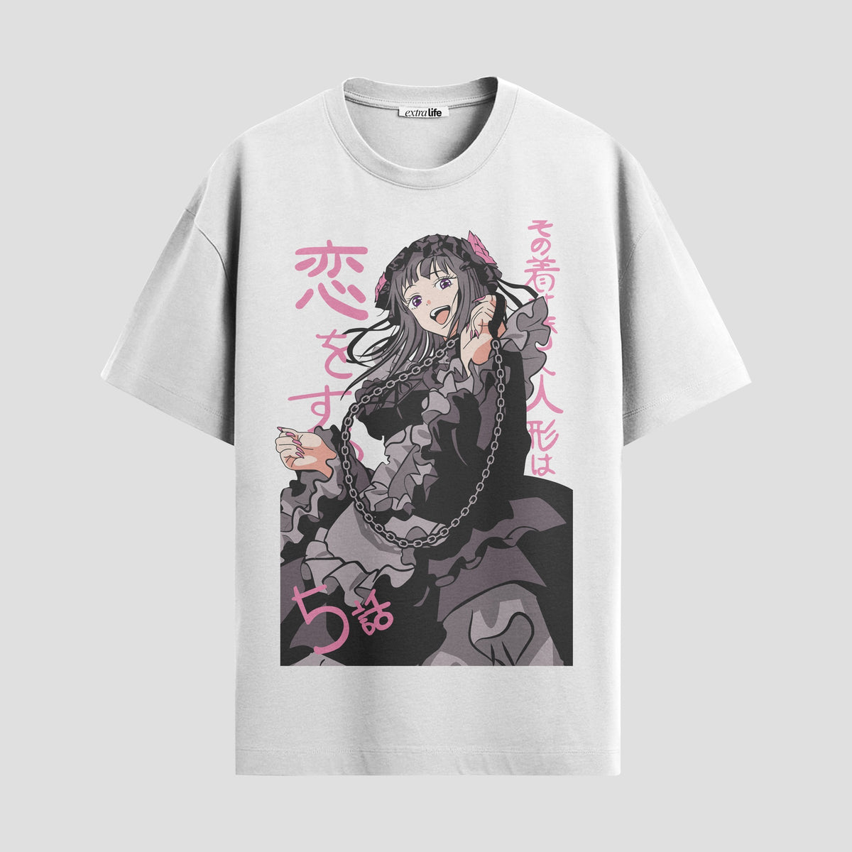 Playera urbana de anime y gaming ExtraLife MX, corte Classic Premium unisex ligero y transpirable en color Deep Black y Pure White, ropa de uso diario para gym y casual.