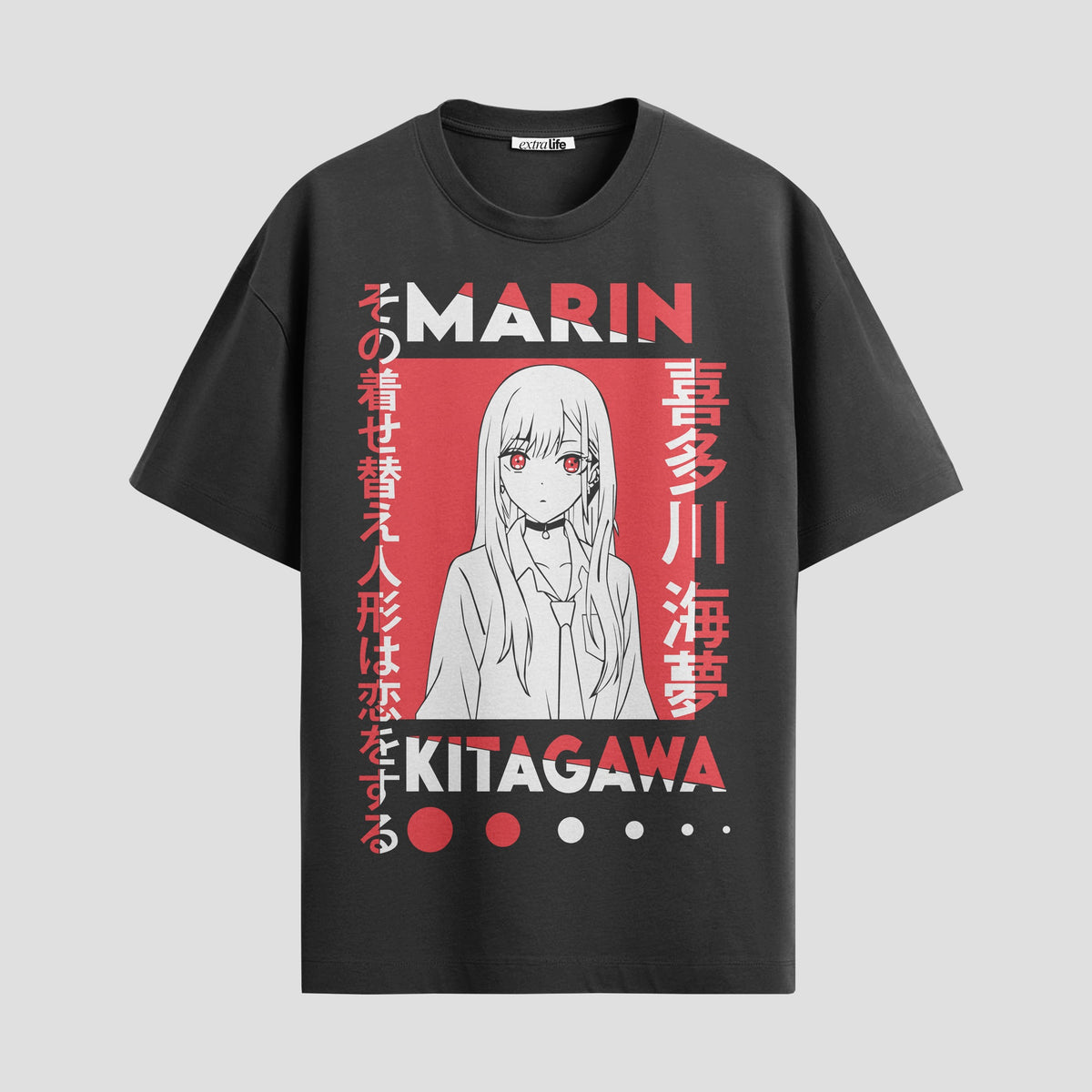 Playera urbana de anime y gaming ExtraLife MX, corte Classic Premium unisex ligero y transpirable en color Deep Black y Pure White, ropa de uso diario para gym y casual.