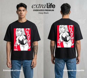El Arte del Cosplay | El Arte del Disfraz #02660 - Playera Oversized Premium | Deep Black - Foto en modelo