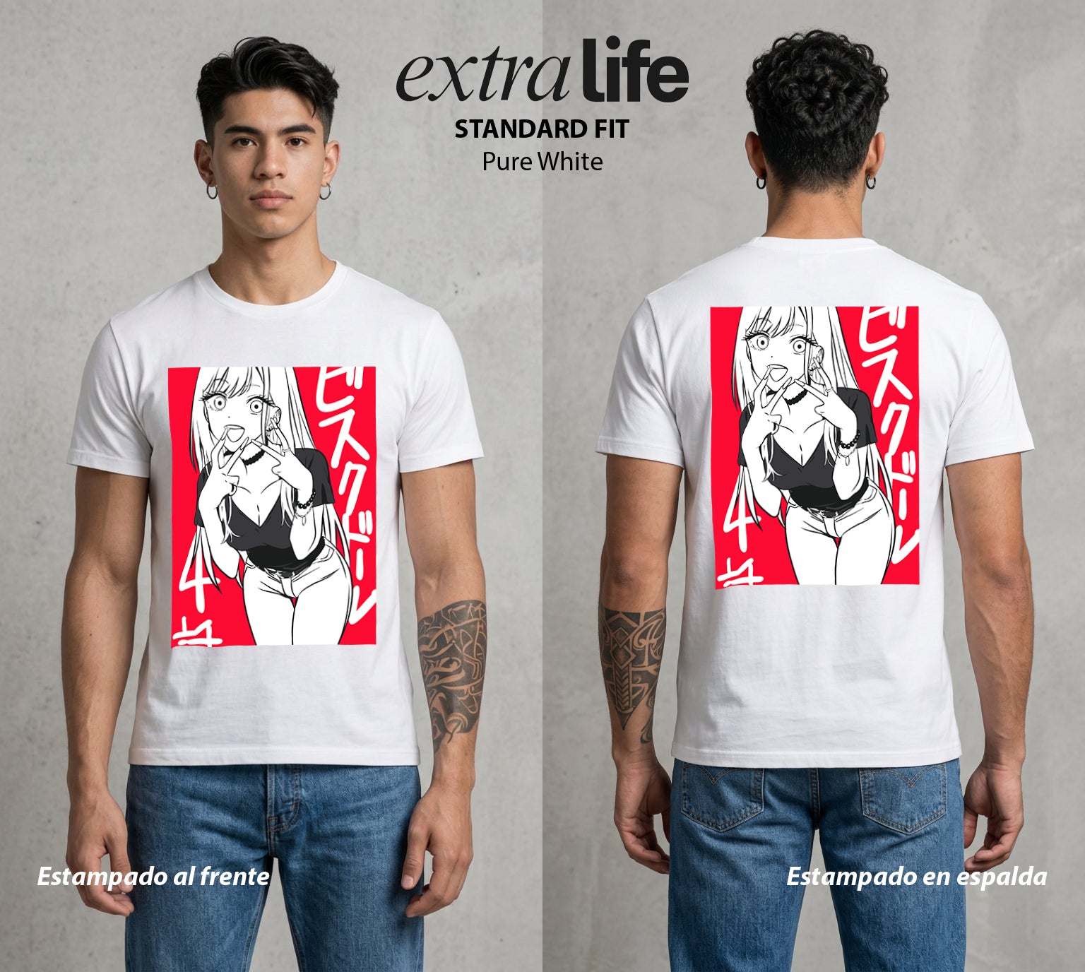 El Arte del Cosplay | El Arte del Disfraz #02660 - Playera Standard Fit | Pure White - Foto en modelo