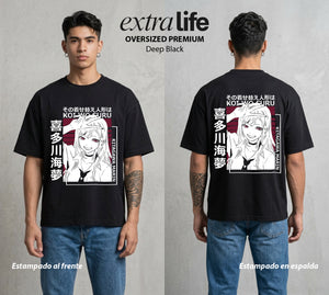 El Arte del Cosplay | El Arte del Disfraz #02662 - Playera Oversized Premium | Deep Black - Foto en modelo