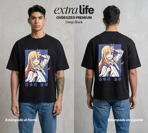 El Arte del Cosplay | El Amor del Cosplay #02663 - Playera Oversized Premium | Deep Black - Foto en modelo